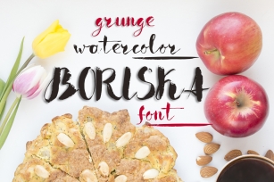 Boriska watercolor grunge font Font Download