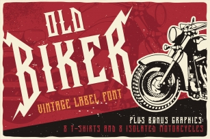 Old Biker Label Font plus Bonus Font Download