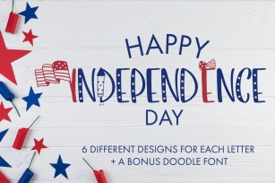 Happy Independence Day - 6 Designs With Bonus Doodles Font Download