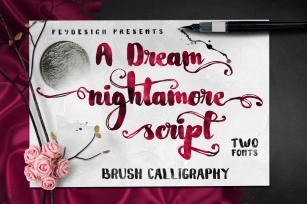 Nightamore Brush Calligraphy (Bonus Font) Font Download