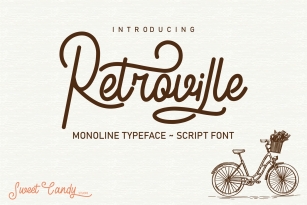 Retroville Monoline Typeface - Script Font Font Download