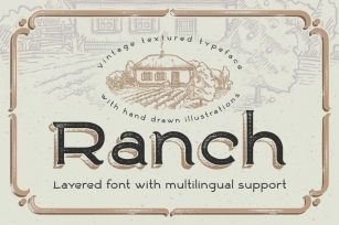 Ranch vintage font & illustrations Font Download