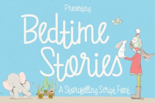 Bedtime Stories Font  Fun Font  Script Font  Line Font Font Download