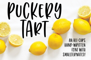 Puckery Tart - a tasty lettering font! Font Download