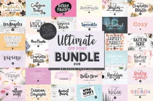 ULTIMATE .OTF FONT BUNDLE 2019 - 45 HAND LETTERED FONTS Font Download