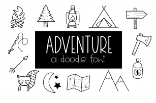 Adventure - A Camping & Outdoors Doodles Font Font Download