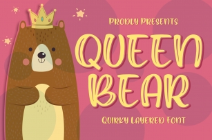 Queen Bear - Quirky Layered Font Font Download