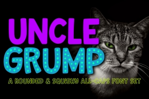 Uncle Grump - a rounded all-caps font! Font Download