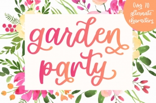 Garden Party, Smooth Script Font With Alternates Font Download