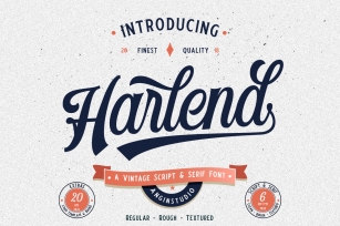 Harlend 6 fonts with extras intro Font Download