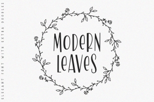 Modern Leaves -with doodles- Font Download