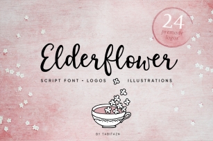 Elderflower script  logos Font Download