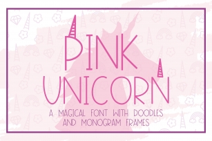 Pink Unicorn - A Magical Monogram Font Font Download