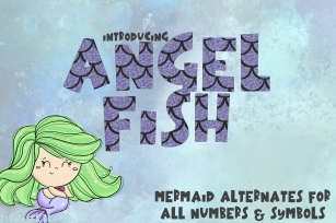 Mermaid Angelfish With Scales Font Font Download