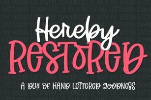 Hereby Restored - A Fun Script & Print Craft Friendly Duo Font Download