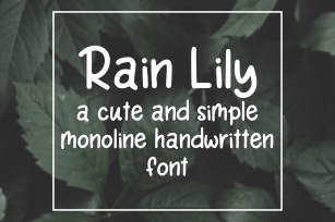 Rain Lily - Simple Monoline Handwritten Font Font Download