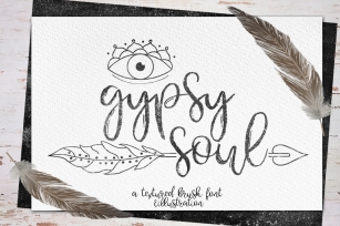 Gypsy Soul.Textured Brush Font+bonus Font Download