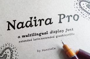 Hand crafted Latin  Greek  Cyrillic Nadira Pro Font Download