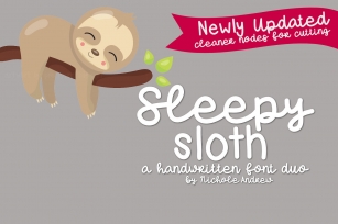 Sleepy Sloth, Handwritten Font Duo Font Download