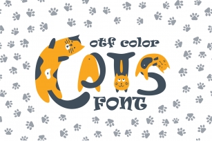 Cats cute OTF color font Font Download