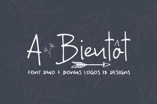 A Bientot | Font Duo with Bonus Logo Font Download