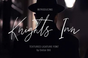 Knights Inn. Textured signature brush font. Font Download