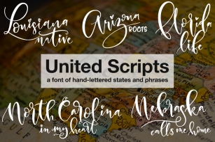 United Scripts - a font of states! Font Download