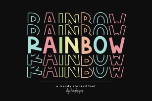 Rainbow - A Fun Stacked Font Font Download