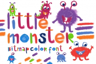 Little monster bitmap color font Font Download