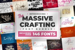 The Massive Crafting Display Font Bundle - 146 Fonts!! Font Download