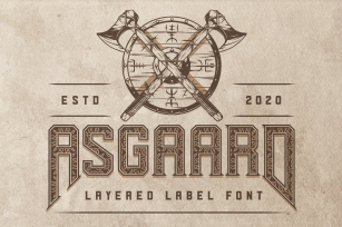 Asgaard layered label font Font Download