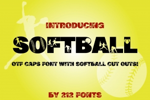 212 Softball Caps Display Font Softball Player Alphabet OTF Font Download