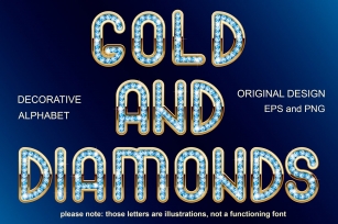 Diamonds and gold Font Download