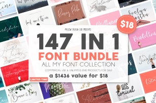 147 IN 1 Font Bundle SALE! Font Download