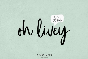 A casual brush script, Oh Livey  extra clipart Font Download