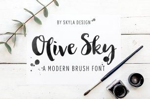 Modern brush font - Olive Sky Font Download