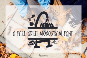 Fall Leaves - Split Monogram Font Font Download