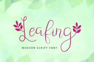 Leafing - Modern Script Font with 3 alternates Font Download