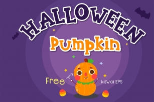 Halloween pumpkin Handwritten - cute kid font Kawaii style! Font Download
