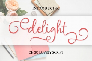 delight cute script Font Download