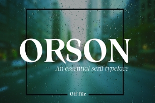 ORSON, An Essential Serif Typeface Font Download