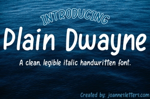 Plain Dwayne | A clean, legible italic handwritten font Font Download