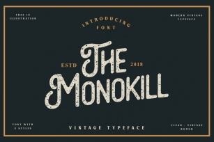 The Monokill - 3 Font With Extras Font Download