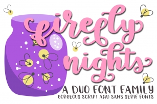 Firefly Nights - A Duo Font Family - Pretty Script Font Download