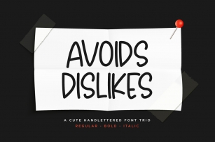 Avoids Dislikes | 3 Handmade Font Font Download