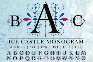 Ice Castle Vintage Monogram Cut file & Font File Font Download
