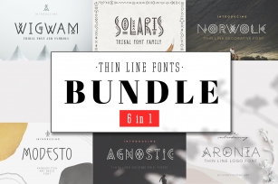 Thin Line Font Bundle 6 in 1 Font Download