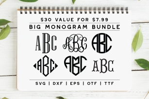 BIG Monogram Font Bundle | The Ultimate Bundle! Font Download