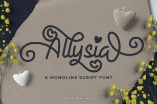 Allysia - a monoline script font Font Download