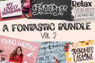 A Fontastic Bundle - Volume 2 - 7 New Fonts! Font Download